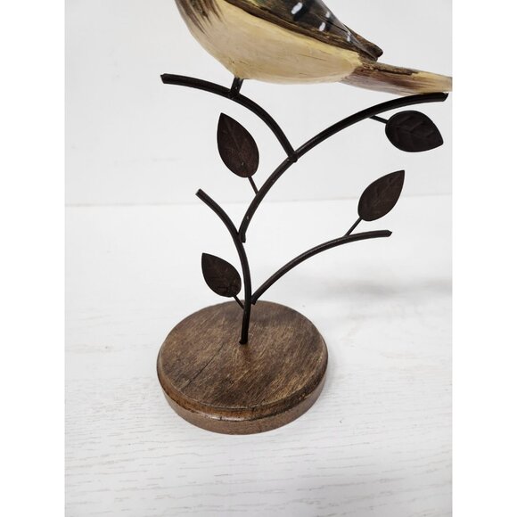 Vintage Bird on Metal Tree Handcrafted Figurine Statue Display Cottagecore - Picture 2 of 13
